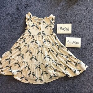 Kate Quinn Cream Dress with Bird Pattern
